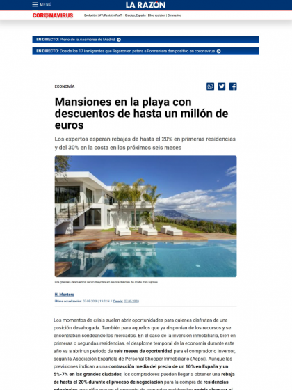 Mansiones en la playa con descuentos de hasta un millón de euros